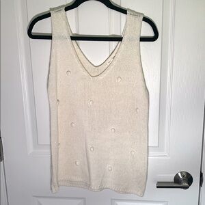 Blu pepper sweater tank with bobbles ivory/cream size large